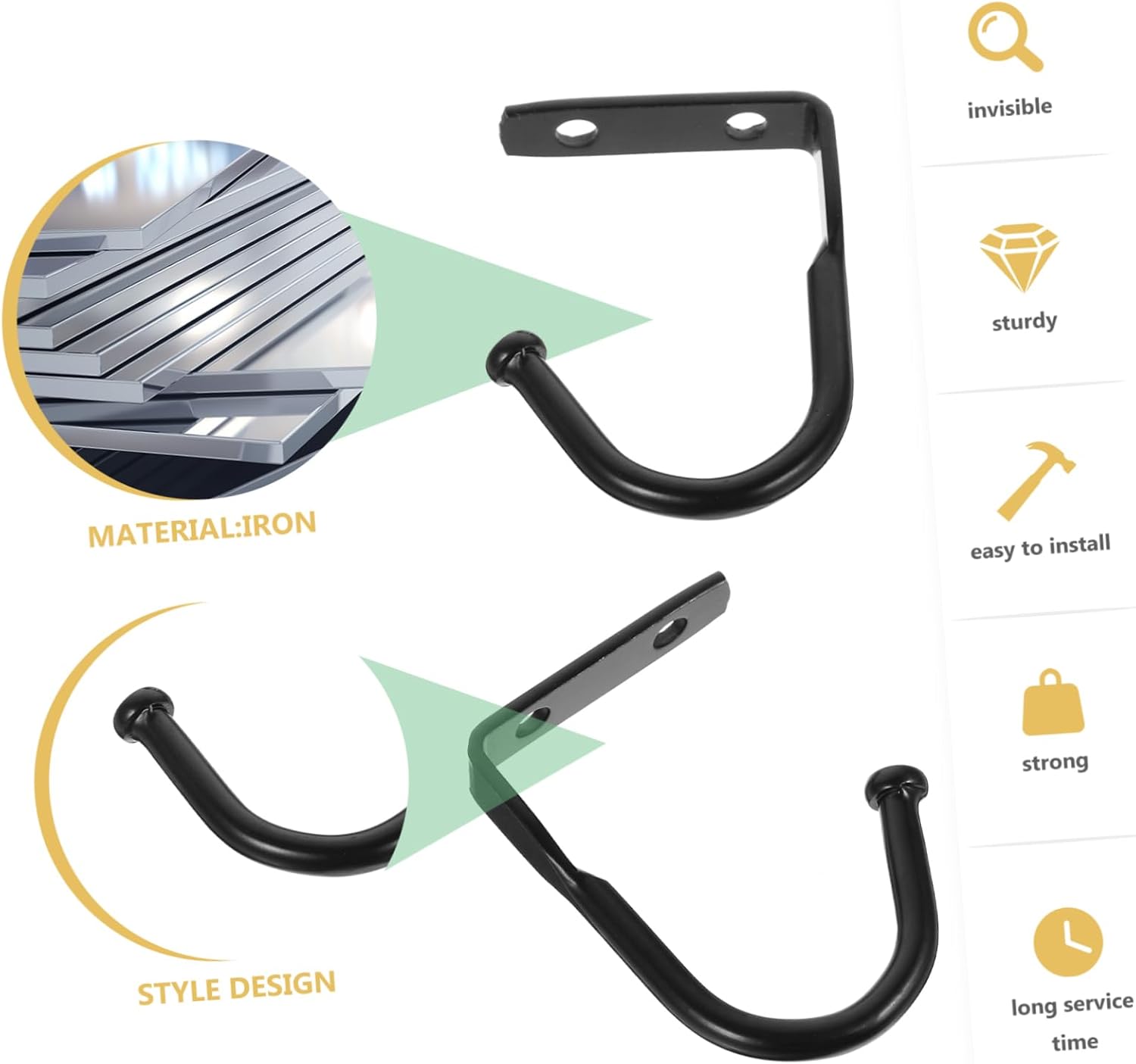 10pcs Iron Wall Hook Hanger for Bathrobes and Holiday Supplies