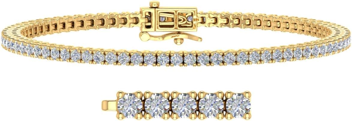 1 3/4 to 2.12 Carat Natural Diamond Tennis Bracelet for Women in 10K Gold (6.5 Inch to 8 Inch) - IGI Certified