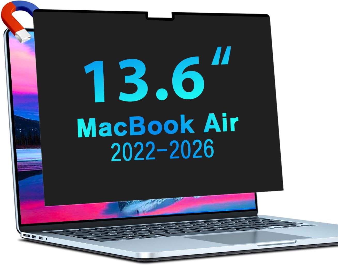 STARY Magnetischer Sichtschutz für MacBook Air 13,6 &amp;13 Zoll (2022-2026,M2,M3,M4,M5) Abnehmbarer Laptop Blickschutzfilter Shield Anti Blaulicht Blendschutz Blaulichtschutz