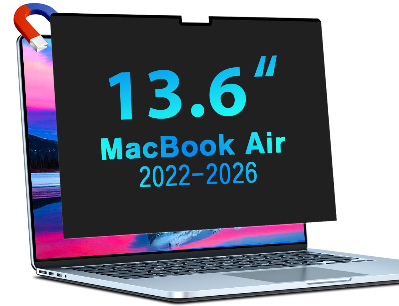 Magnetischer Sichtschutz für MacBook Air 13,6 & 13 Zoll (2022-2026, M2-M5) Blickschutzfilter Anti Blaulicht