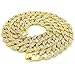 Mens Iced Out Hip Hop Gold tone CZ Miami Cuban Link Chain 8", 9", 20", 24", 30", 36" Necklace Bracelet