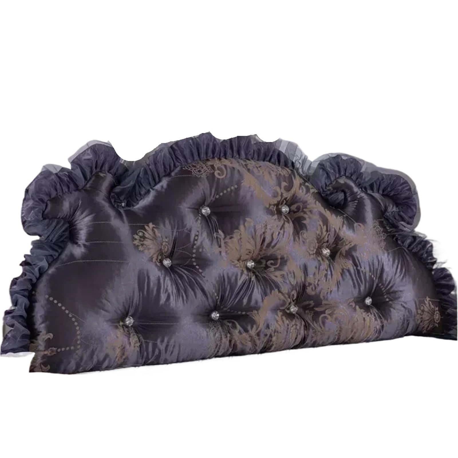 LPATEBCVU Ruffle Bed Backrest Headboard Cushions Bed Back Cushion Large Backrests Pad Double-sided Upholstered Pillows Washable(Color2,Length 150cm)