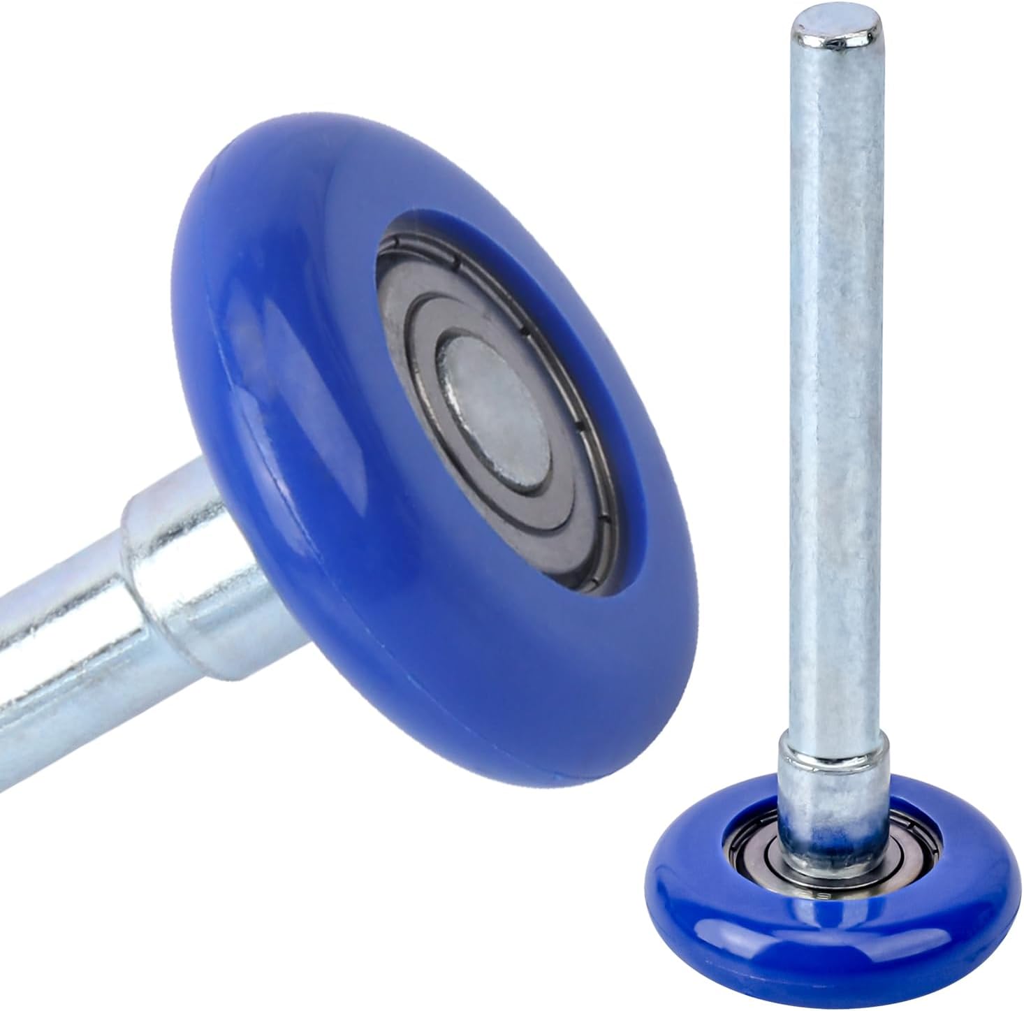 10 Pack 1.8 Inch Nylon Garage Door Rollers, Quiet and High Load, Blue Garage Door Roller with 6200ZZ Bearing, Blue, by GENHAKON.