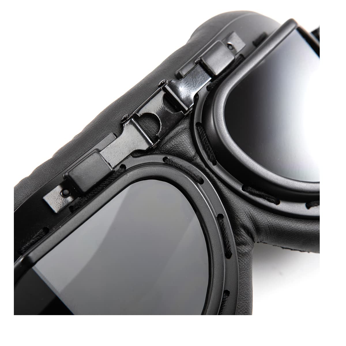 Motorradbrille Retro Windschutz Augenschutzbrille Pu Leder Reitbrille für Herren Damen