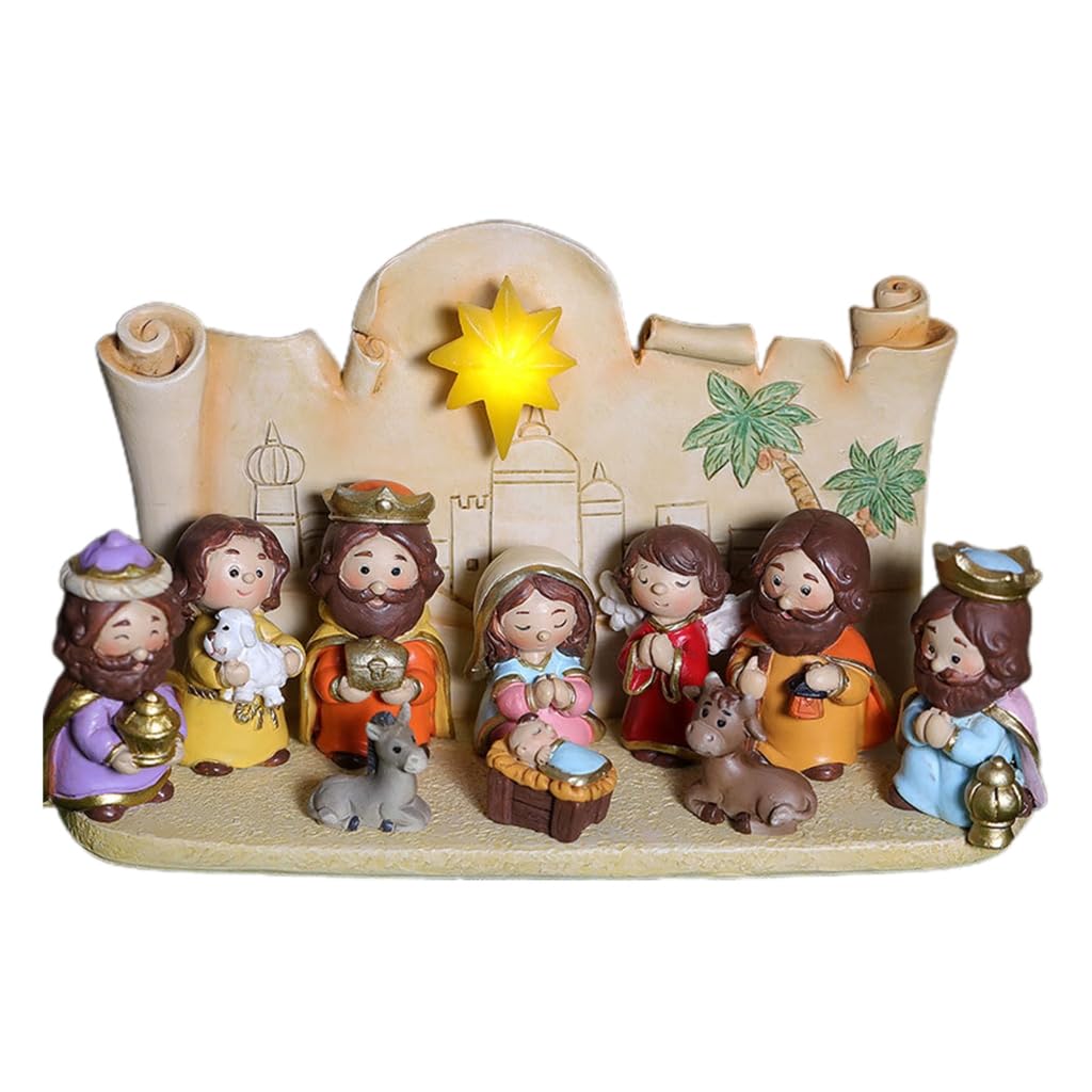 Statue miniature de Jésus de Noël en résine aux détails fins