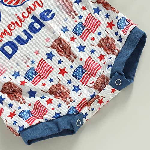 Infant Baby Boy Girl 4Th Of July Outfit Romper American Flag One Piece Bodysuit Fourth Of July Jumpsuit Baby Clothes (Glasses Red Blue, 3-6 Months) #TOP5