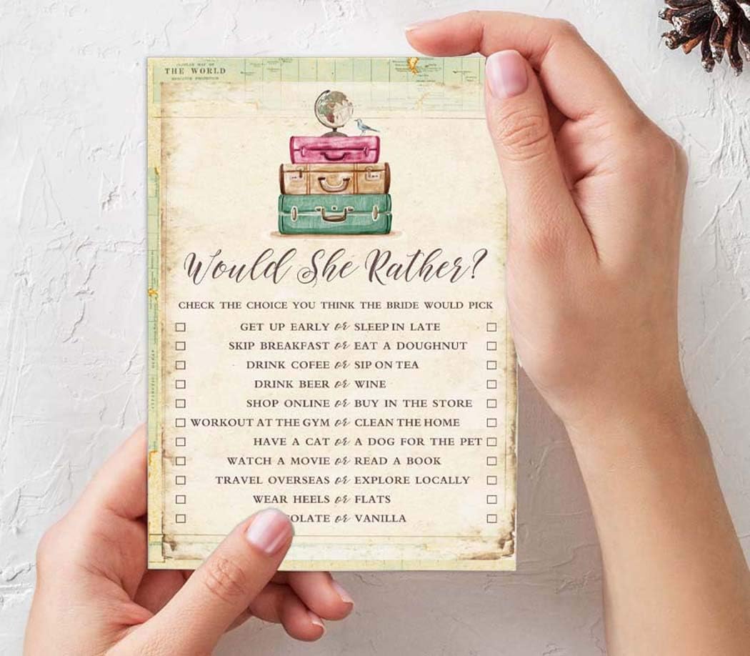 Bachelorette Party Games Set Bundle of 4(50 Sheets Each) Travelling Fun Bridal Shower Games Set