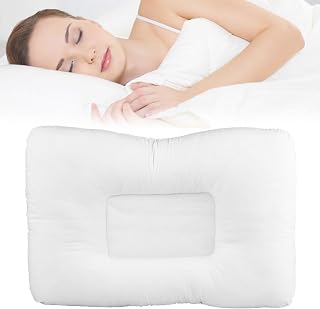 NRG Neck & Cervical Pillow Chiropractic Pillow - Neck Support Firm Pillow for Side & Back Sleepers - Relieves Muscle Strains & Neck Pain - Cradles The Head - Poly-Fiber Fluff Filled - 15” x 23”