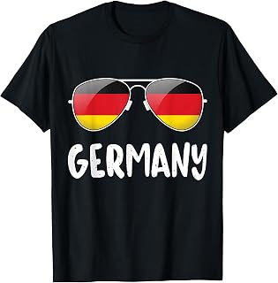 Fußball Deutschland Fan Trikot Sonnenbrille Flagge Deutschland T-Shirt