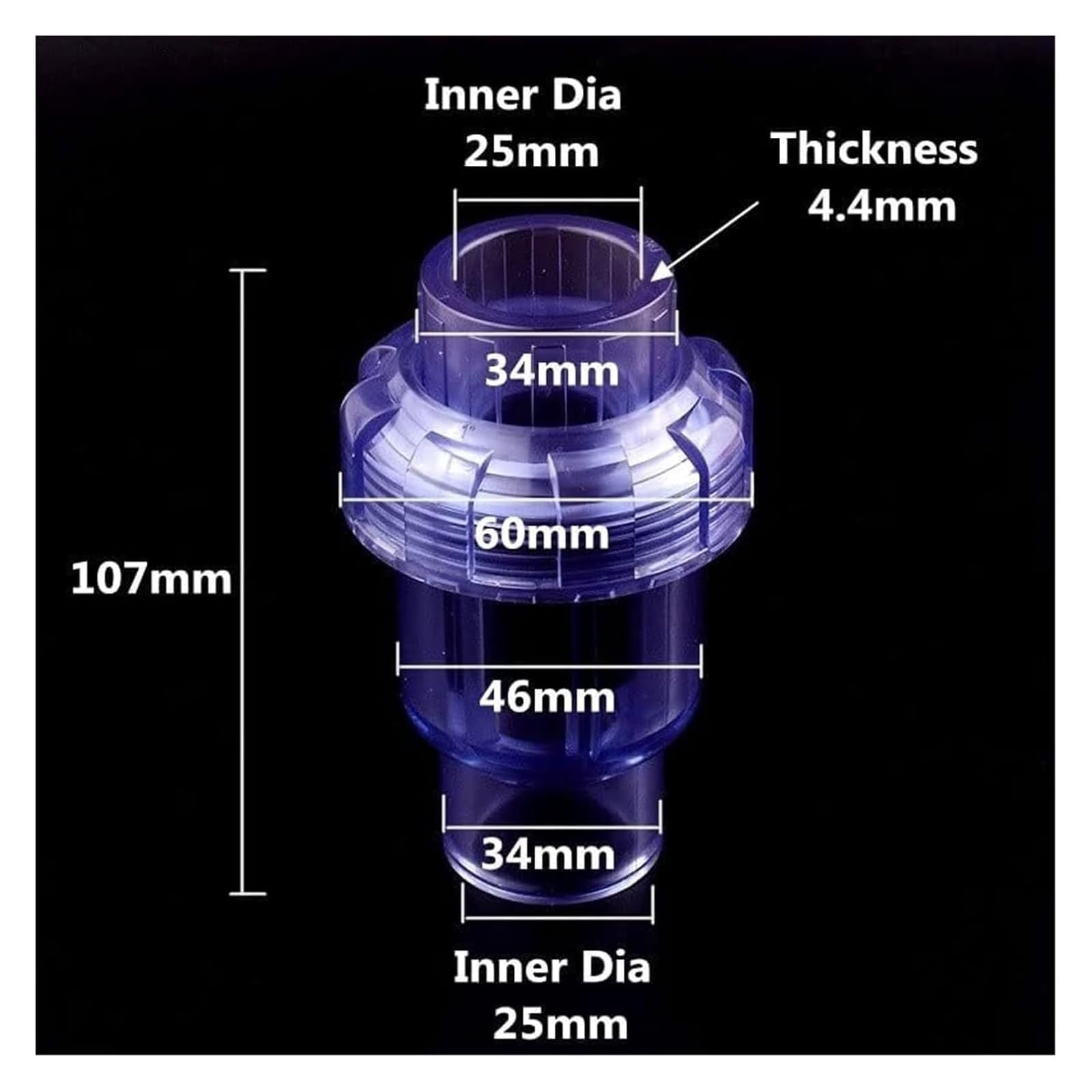 Zawory z PVC, Nawadnianie ogrodu rura akwariowa adapter do podlewania złącze rurowe 20~63mm(Inner Diameter 25mm)