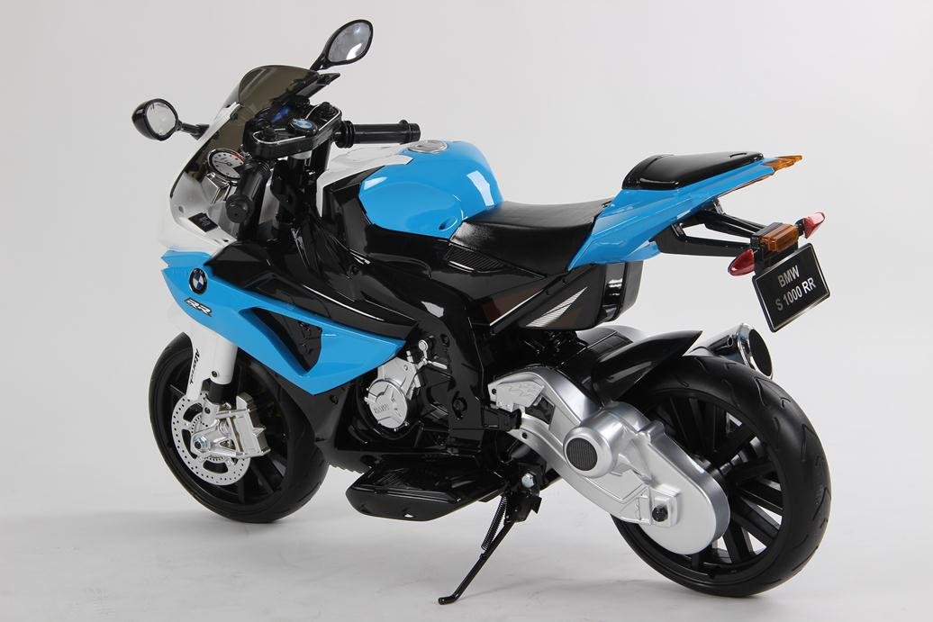 Pekecars - S1000RR - moto BMW per bambini, 12 V, velocità S/H, colore nero blu