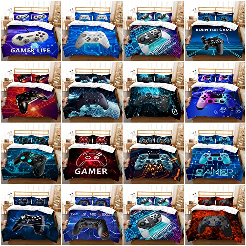 Tospass Bettwäsche Set 135x200cm Gamepad 3D Mädchen Jungen Jungs Kinder 2 Teilig Weich Rot Kinderbettwäsche Microfaser Bettbezug mit Reißverschluss 1 Kissenbezug 80x80cm - Image 7