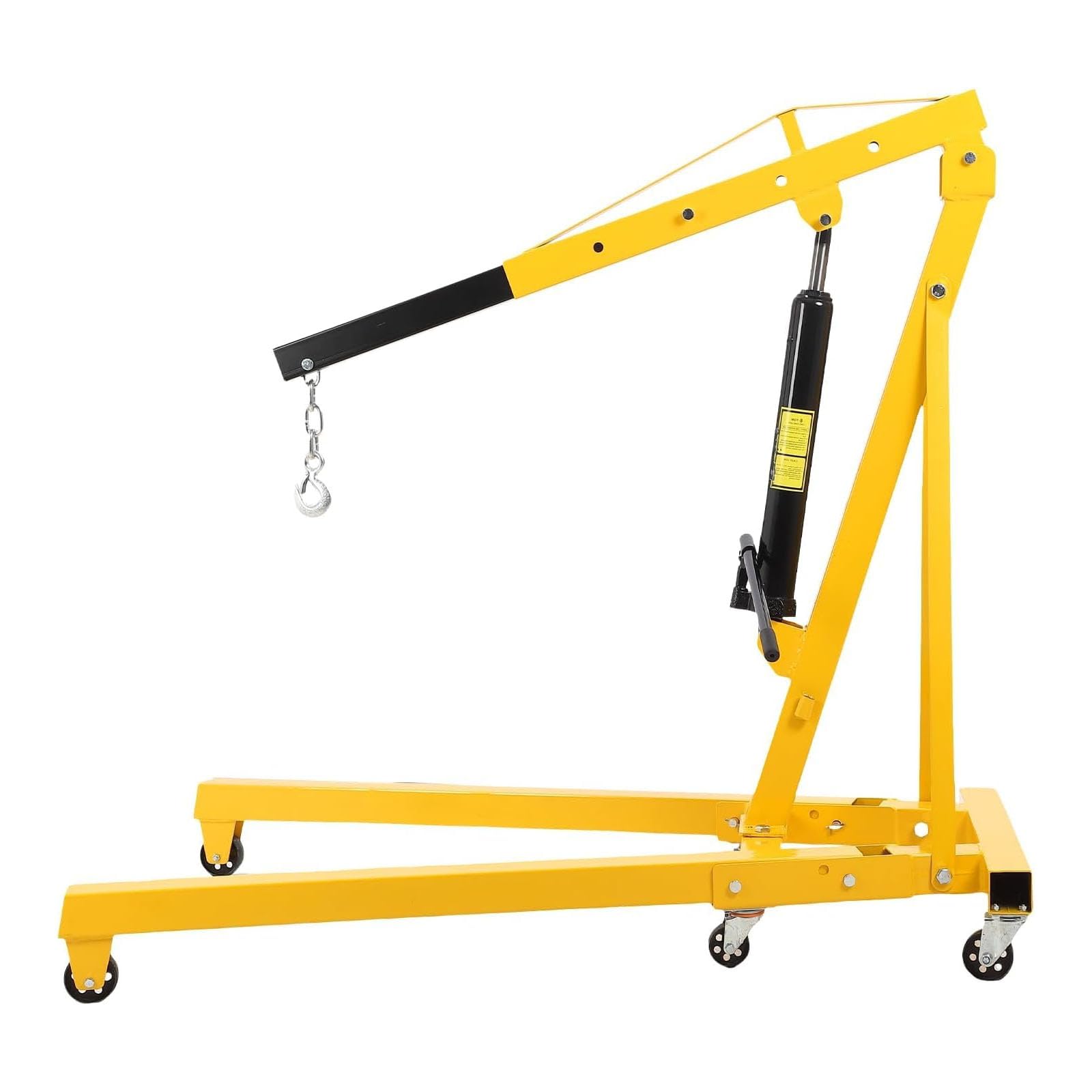 2 Ton Engine Hoist, 4400 LB Mobile Cherry Picker Engine Lift Hydraulic Tilting Engine Shop Crane with 6 Casters &amp; Telescopic Boom for Garage, Workshops, Auto Repair