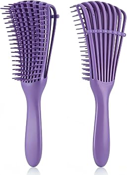 Detangling Brush for Curly Hair, Hair Detangler, Octopus Comb for Afro America Textured 3a to 4c Kinky Wavy/Wet/Dry/Long Thick Curly Hair Exfoliating Scalp for Beautiful and Shiny Curls Purple