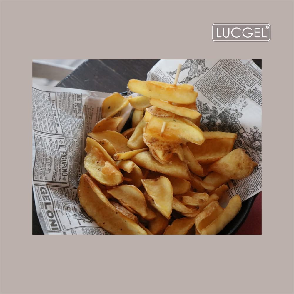 Lucgel Sottofritti Ovali in Carta Paglia Gialla Alimentare Goffrati Antigrasso 33x48 cm - 150 pezzi -