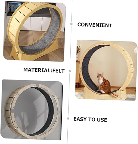 Miniatura 9 de Yardwe Alfombrilla para ruedas de ejercicio para gatos, cojín de fieltro para rueda de correr para gatos, almohadilla para rascar, rueda de gato,