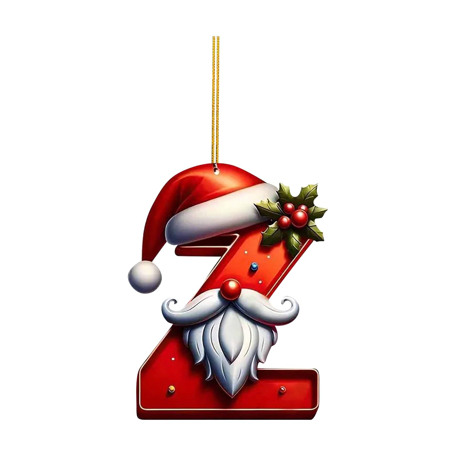 New Christmas Tree Letters, A to Z Alphabet Ornaments Decorative Hanging for Xmas Tree DIY Craft (Z)