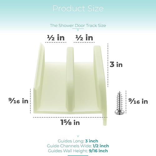 Miniatura 2 de Guía inferior de puerta corredera de ducha y canales de 12 pulgada para sistemas de puertas deslizantes (colgadas superiores) (caja de bañera), guía
