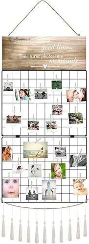 Hencawima Marcos de fotos para decoración de pared, paquete de 2 unidades, decoración colgante de macramé para colgar en la pared, exhibición para