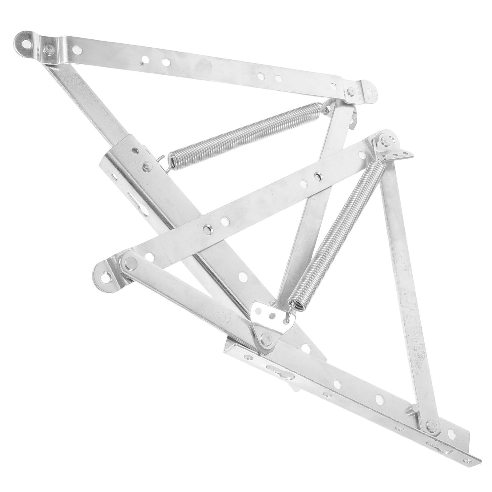 CLISPEED 2 Piezas Bisagra de Resorte de Metal Acero Laminado en Caliente Bisagra Elevadora de Resorte Triangular Plata y Sofá Cama Muebles Almacenamiento en Casa