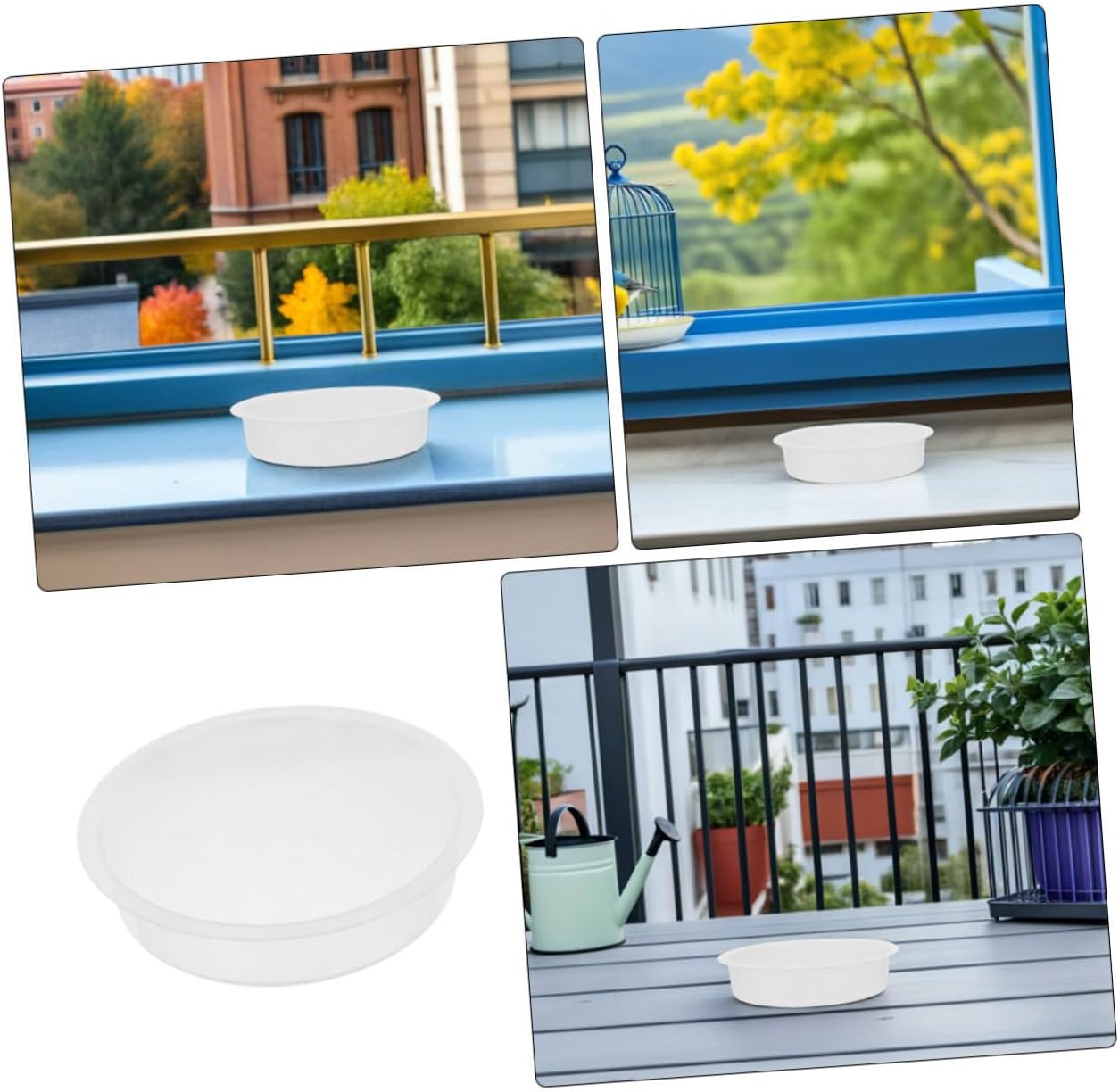 Generic 6pcs Plastic Bird Feeding Bowls Outdoor Water Dish for Garden Lawn Backyard Use Weatherproof Bird Bath Replacement Tray Easy to Clean Hummingbird Feeder Accessories