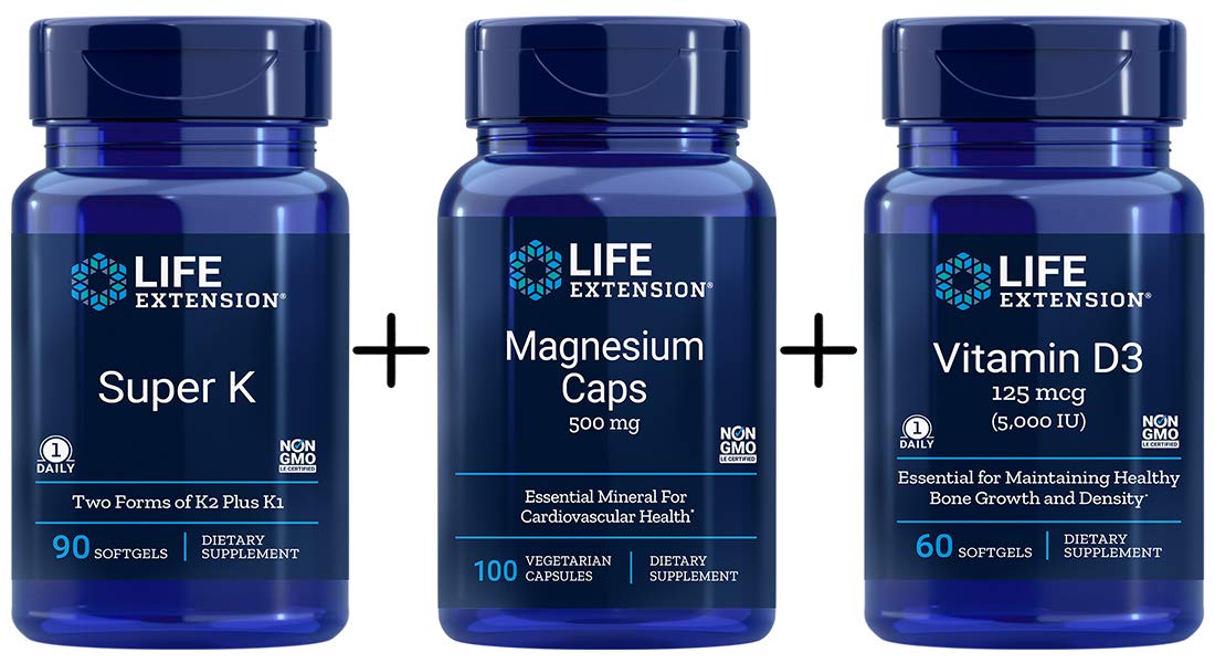 Buy Life Extension Super K Advanced K2 Complex 90 softgels, Life Extension Magnesium 500mg