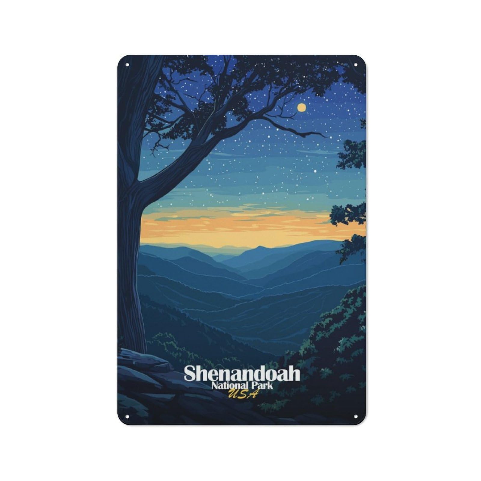 Junmoney Shenandoah National Park Vintage Metal Sign 30X20cm For Guest Room Or Hallway, Suited To Guest Room Decorators