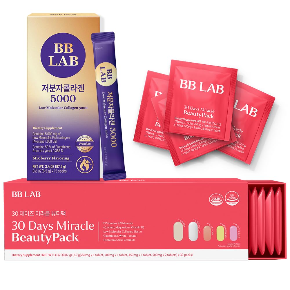 Amazon.com: [Antiaging Boosts] Collagen 5000, 30 Days Miracle Beauty Pack,  Powder Stick Korean Marine Collagen, Fish Collagen for Woman,Vitamin C,  Fast Absorption, Fruit Flavored, Glutathione, Elastin, Multivitam : Health  & Household