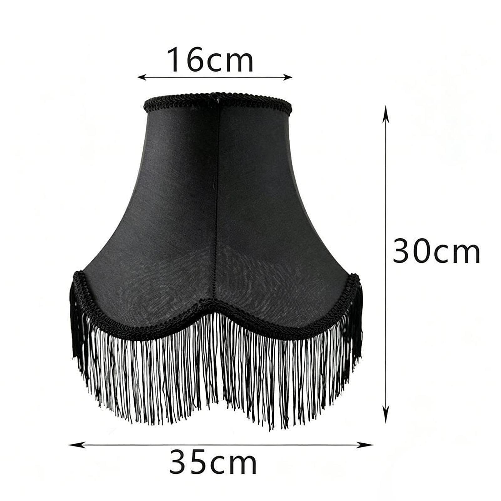 Paralume, Coprilampada, Decorazione per La Casa, Accessorio in Tessuto per Soggiorno, Cucina, Ristorante, Camera Da Letto, Stile Country, Nero