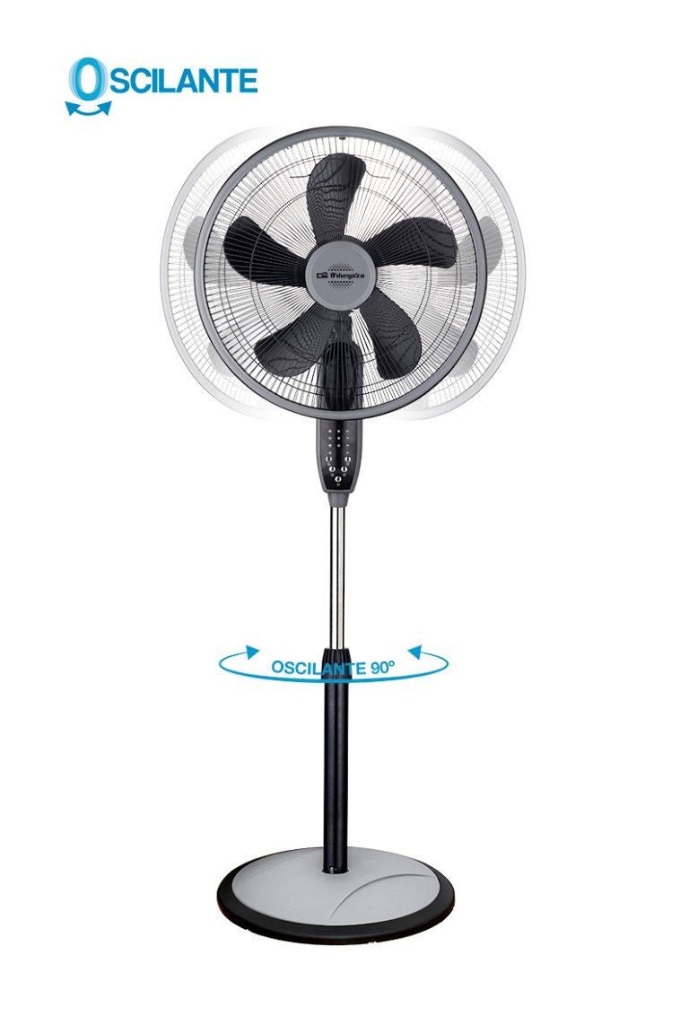 Orbegozo SF 0246 - Ventilador de pie, sobremesa o pared, temporizador, mando a distancia, 3 velocidades, 55 W, negro | Temporizador, Mando a distancia, 3 velocidades, 55 W