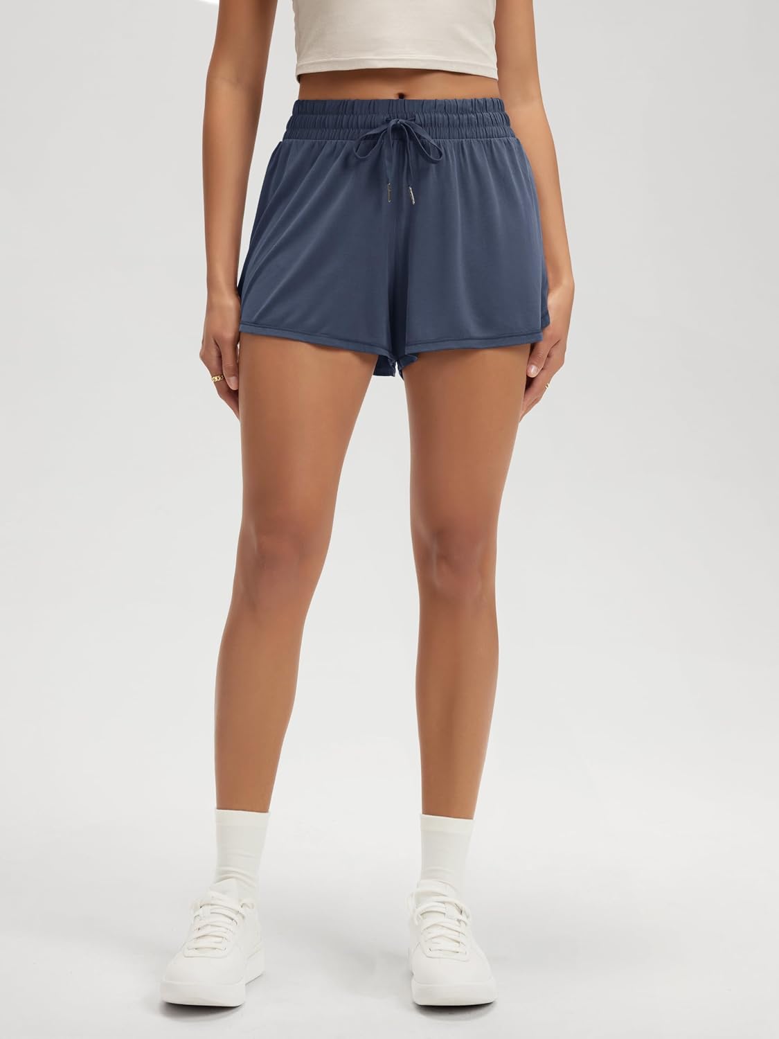 ODODOS Women's Goodnight Sleep Shorts, Drawstring Relaxed Fit Lounge & Sleepwear, Soft Natural Wood Pulp Blend
