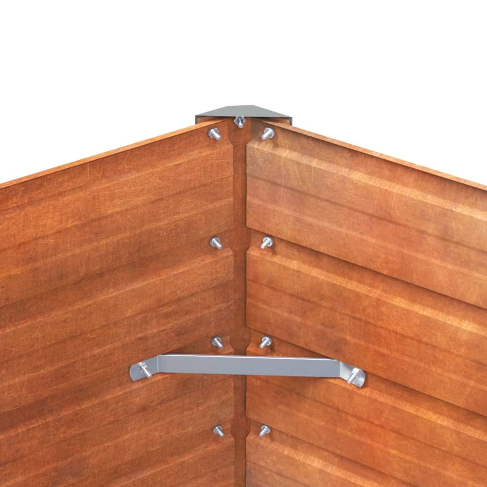 IKAYAA Bancal alto oxidado para jardín, bancal alto, metal, jardinera, 100 x 40 x 45 cm, bancal alto, balcón, jardinera, balcón, bancal, acero corten, compostador, kit de jardinera elevada