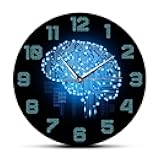 ZSWCCP Colorful Acrylic Wall Clock 12 Inch,Binary Code Art Intelligence Brain,Modern Decorative - Battery Operated Silent Non-Ticking Round Clock for Living Room, Bedroom, Office, Bathroom