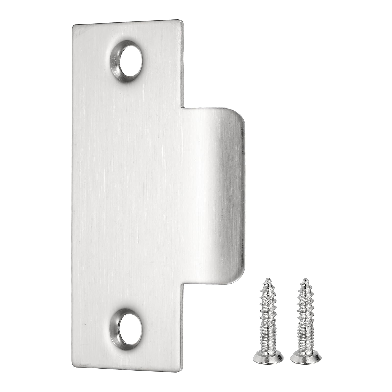 PATIKIL 1 PCS Door Edge Hole Filler Plate, 70.2mm x 28.2mm Stainless Steel Right Angle Deadbolt Cover Plate for Exterior Doors Lock, Silver