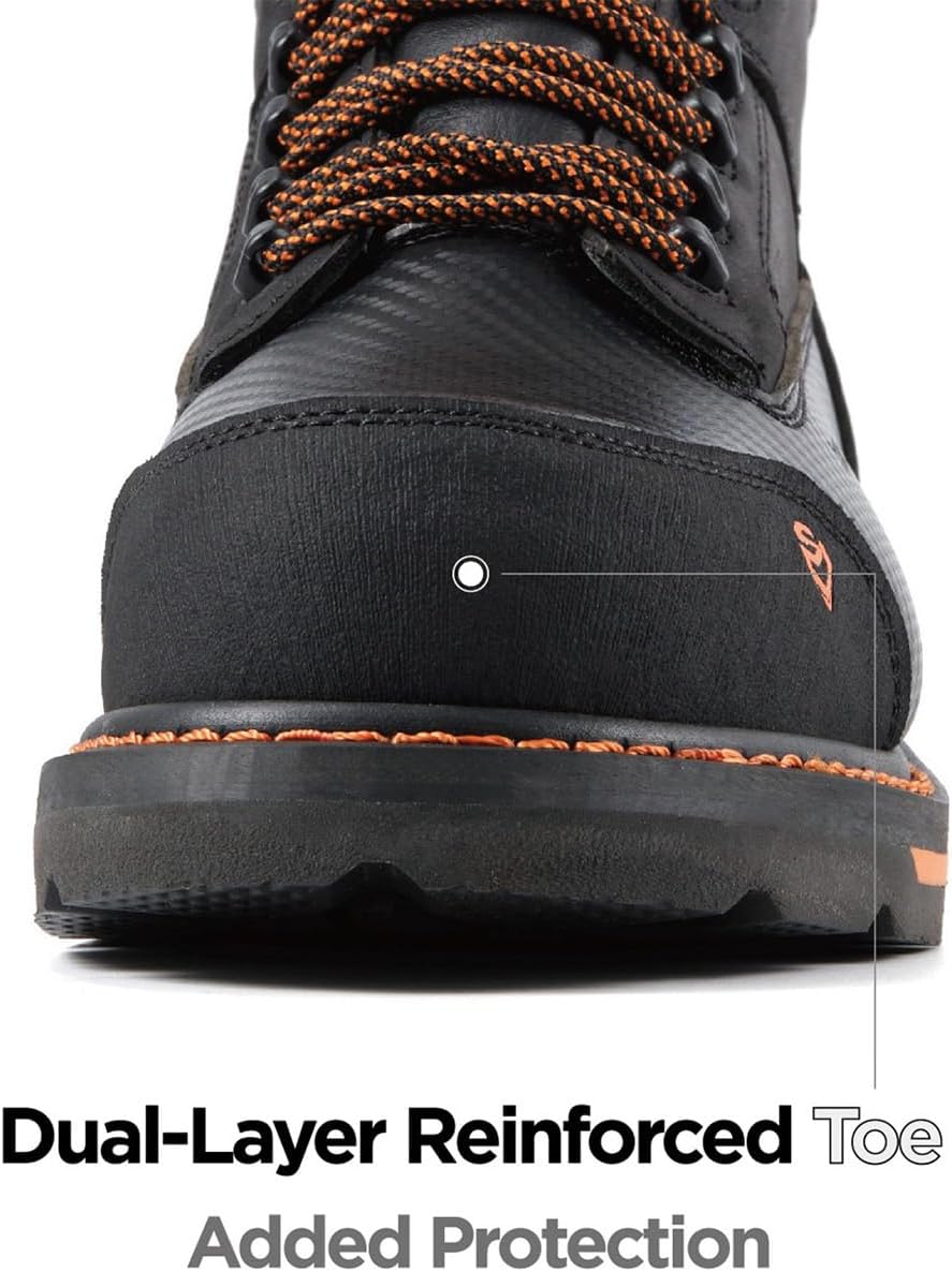SUREWAY Men's 6" Waterproof Soft/Composite Toe Work Boot - Heavy Duty Crazy Horse Leather, Slip Resistant Lace Up for Construction & Industrial Safety - Image 5