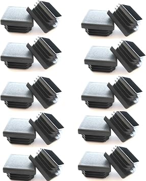 1.5 inch Square Tubing Black Plastic Plug,1.5 Inch End Cap 1.5"x1.5" 1.5x1.5 Fence Post Pipe Cover Tube Chair Glide Insert Finishing Plug,20 Pieces