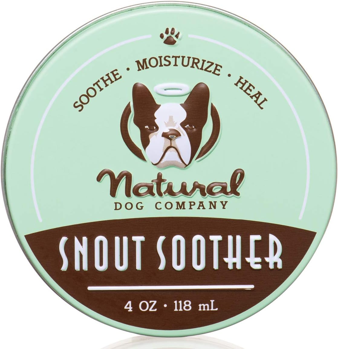 Natural Dog Company Snout Soother Dog Nose Balm, 4 oz. Tin, Dog Balm for Paws and Nose, Moisturizes & Soothes Dry Cracked Noses, Plant Based Nose Cream for Dogs