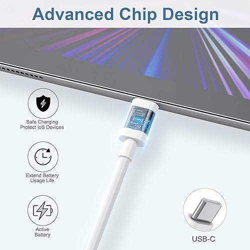 Miniatura 5 de Cable de carga USB C a USB C de 3 pies 60 W, paquete de 3 cables USB C para cargar Apple, cable de carga rápida tipo C a tipo C compatible con