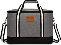 Bolsa Térmica Grande Capacidade 21 L Conserva Alimentos Oxford Isolada Marmita Almoço e Bebidas Cooler Bag Crossbody Impermeável (Cinza)