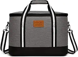 Bolsa Térmica Grande Capacidade 21 L Conserva Alimentos Oxford Isolada Marmita Almoço e Bebidas Cooler Bag Crossbody Impermeável (Cinza)