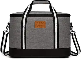 Bolsa Térmica Grande Capacidade 21 L Conserva Alimentos Oxford Isolada Marmita Almoço e Bebidas Cooler Bag Crossbody Impermeável (Cinza)
