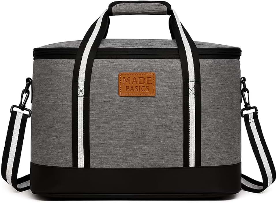 Bolsa Térmica Grande Capacidade 21 L Conserva Alimentos Oxford Isolada Marmita Almoço e Bebidas Cooler Bag Crossbody Resistente a Água (Cinza)