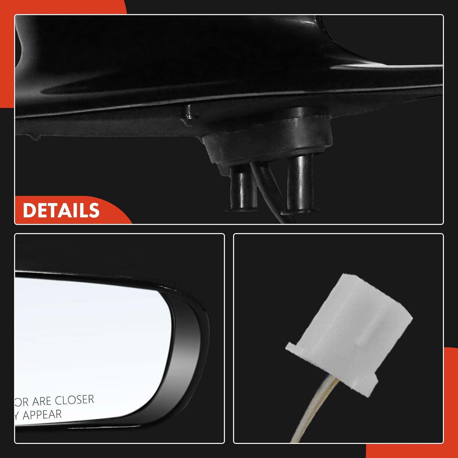 A-Premium Passenger Side Power Door Mirror - Compatible with Toyota Camry 1997 1998 1999 2000 2001 - Non-Heated Manual Folding Black Outside Rear View Mirror