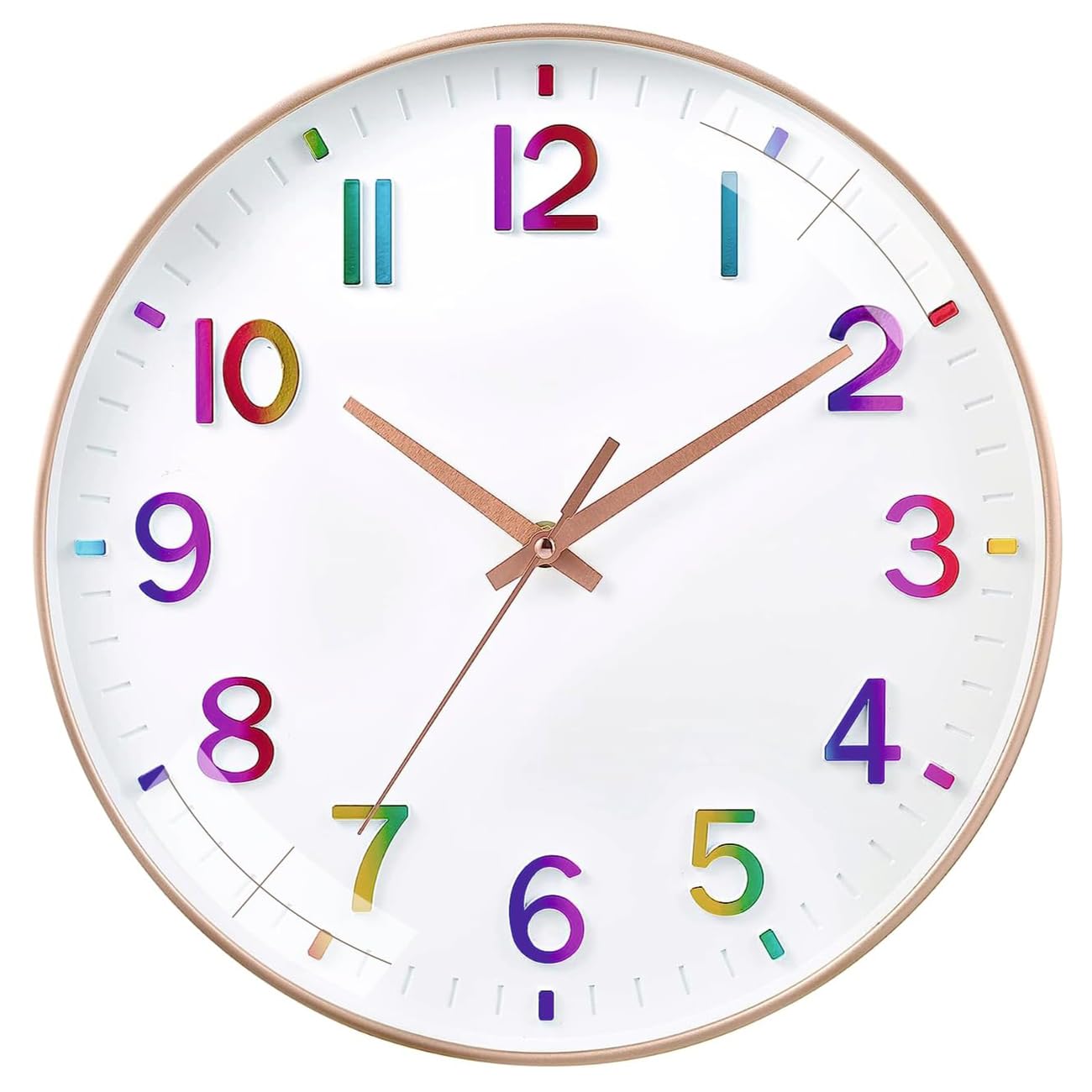 12Inch Wall Clock Silent Non Ticking Quality Quartz Battery Operated Round Easy to Read Home/Office/Kitchen/Classroom/School Clock Sweep Movement