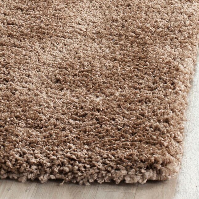Image of AROMICK Modern Polyester Anti Slip Shaggy Fluffy Rug and Carpet for Living Room, Bedroom & Dining Room (4 x 6 Feet, Beige)