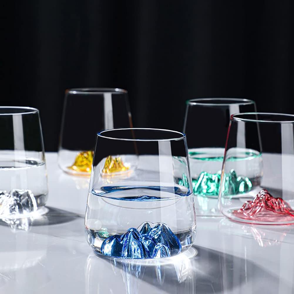 Amazon | 五個セット 彩り創造的な山型グラス ウイスキーグラス グラス