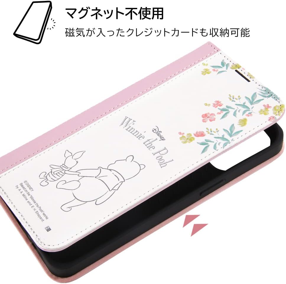 Inglem IJ-DP39LBC14WGR/PO29 iPhone 14 Pro Max / Disney Characters / Shockproof Notebook Style Leather Case Noble / Pooh and Friends