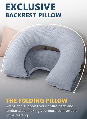 Miniatura 5 de INSEN Almohada de Lectura, Almohada para la Espalda para Sentarse en la Cama y el Sofá, Almohada para Juegos para Adultos, Soporte para Sentarse en
