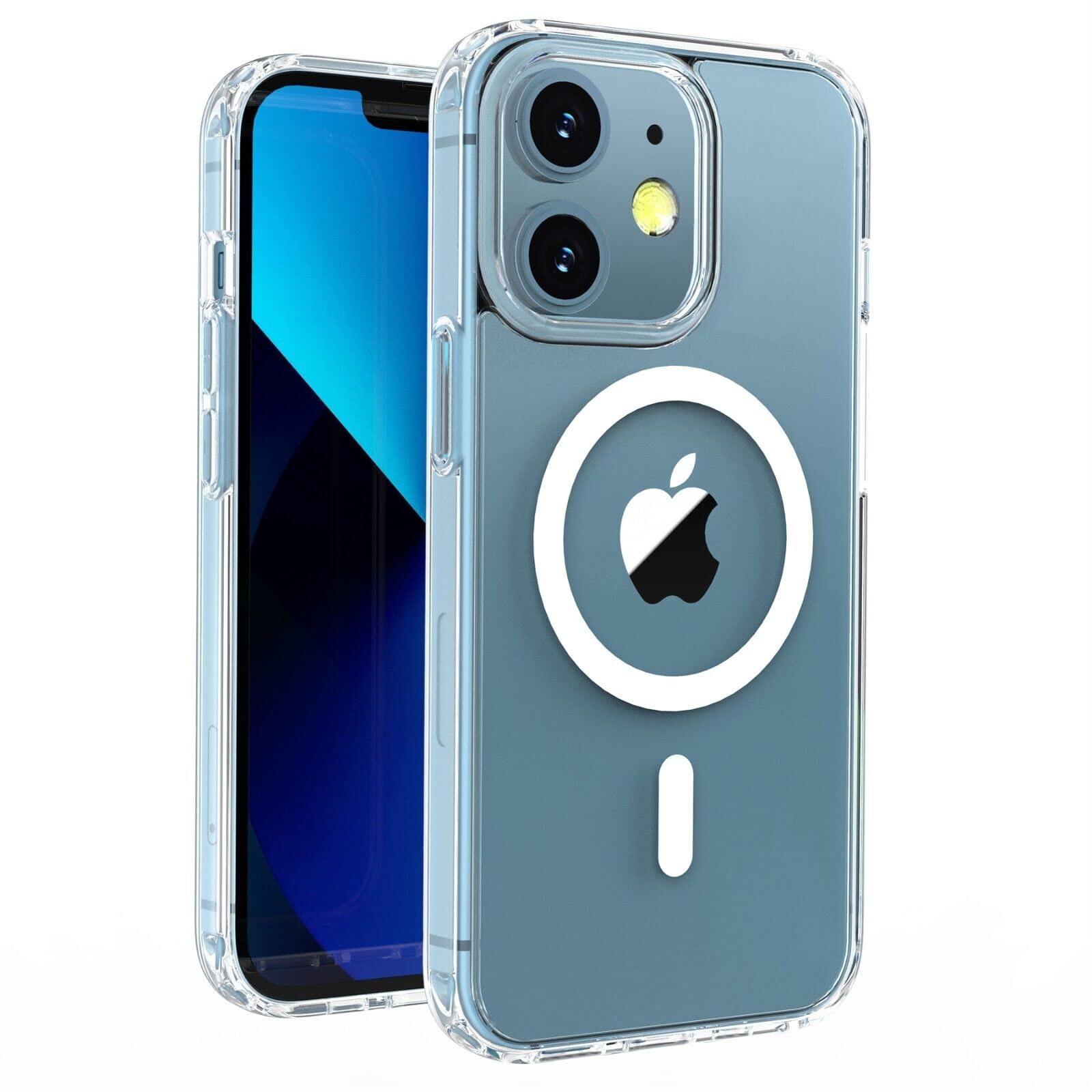 Custodia MagSafe per iPhone 12/12 Pro, protezione militare, retro antigraffi, cover magnetica, serie Classic, trasparente