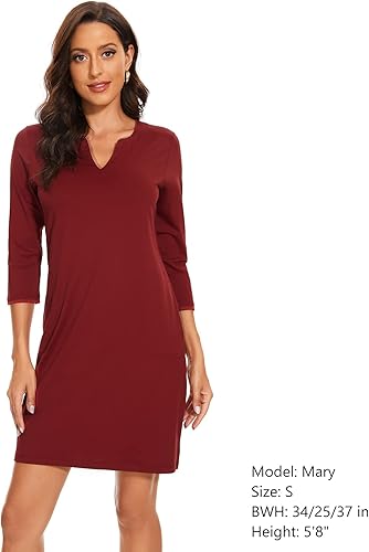 Miniatura 3 de Lightbare Vestido de manga 34 para mujer con bolsillos UPF 50+ vestido casual de sol transpirable de secado rápido para playa, senderismo, al aire